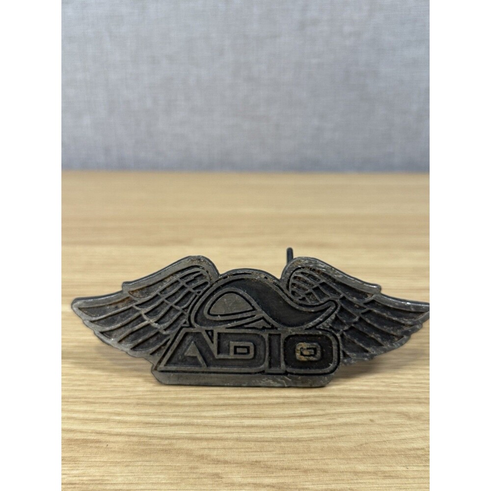 Vintage ADIO Skateboard Winged Belt Buckle Metal Grunge Punk 90s